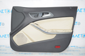 Обшивка дверей картка перед прав Mercedes CLA 14-19 шкіра беж, під хімчистку