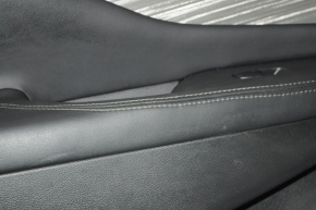 Обшивка двери карточка задняя левая Nissan Murano z52 15-18 кожа черн сер встав, царап, надорв кожа