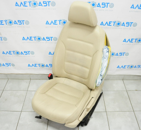 Сидіння водія VW Jetta 11-18 USA без airbag, механічні, шкіра беж, стрельнувши, деф пластик