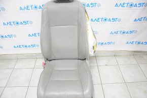 Сидіння водія Toyota Highlander 14-19 без airbag, електро, шкіра сіре, стрельнувшій