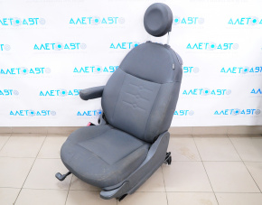 Сидіння водія Fiat 500 12-13 без airbag, механіч, шкір-ганчірка чорно-сіре
