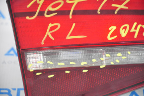 Ліхтар внутрішній кришка багажника лівий VW Jetta 15-18 USA галоген, тріщина на склі