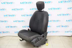 Водійське сидіння GMC Terrain 14-17 без airbag, хутро+електро, ганчірка чорний, червоний рядок