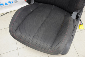 Водійське сидіння GMC Terrain 14-17 без airbag, хутро+електро, ганчірка чорний, червоний рядок