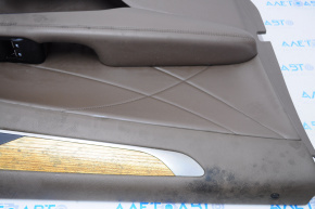 Обшивка двери карточка передняя левая Lincoln MKC 15- кожа коричн с деревян вставкой,под химчистк