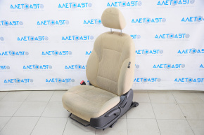 Сидіння водія Hyundai Sonata 11-15 без airbag, хутро, ганчірка беж, бруд, злам зад кришка
