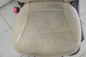 Сидіння водія Hyundai Sonata 11-15 без airbag, хутро, ганчірка беж, бруд, злам зад кришка