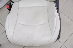 Сидіння водія Toyota Prius 50 16- з airbag, механічні, шкіра біла з черн затерта
