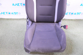 Пасажирське сидіння Chevrolet Camaro 16- без airbag, електро, ганчірка, чорно-сіре, надлом