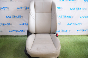 Пасажирське сидіння Toyota Avalon 13-18 з airbag, електро, шкіра сіре, тріщини на шкірі