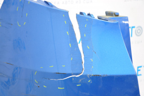 Бампер задний голый Hyundai Tucson 16-18 дорест без парктроников, синий, надрывы, слом креп