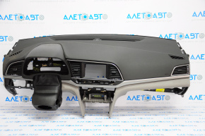 Торпедо передняя панель без AIRBAG Hyundai Elantra AD 17-18 дорест черн с сер вста полез