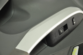 Обшивка двери карточка передняя правая Toyota Prius 30 10-15 тряпка темно-серая, затерта