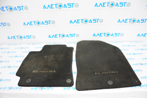 Комплект ковриков салона Hyundai Elantra AD 17-20 тряпка черн, под химч