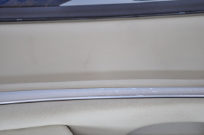 Обшивка дверей картка передня ліва Lincoln MKZ 13-16 беж, подряпина, деф хрому