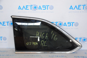 Форточка глухое стекло задняя левая Toyota Highlander 14-19 дефект молдинга, обломана фишка