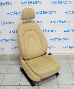 Пассажирское сидение Audi A4 B8 13-16 с airbag, электрическое, подогрев, кожа бежевая