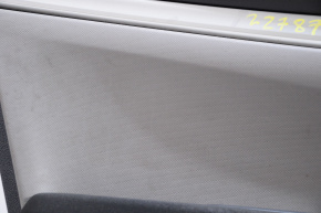 Обшивка двери карточка передняя левая Honda Civic X FC 16-21 4d тряпка черная с серой вставкой, царапина