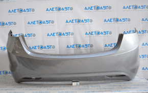 Бампер задній голий Hyundai Elantra UD 11-13 дорест, сірий, тріснуть, тріщина в креп