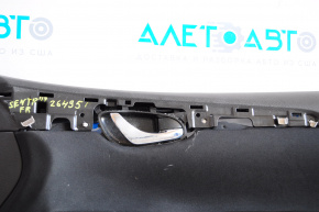 Обшивка дверей картка перед прав Nissan Sentra 13-19 черн шкіра, без вставки