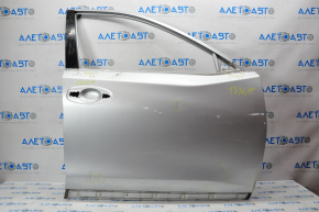 Дверь голая передняя правая Nissan Rogue 14-20 серебро, тычки, гнутое у крыла