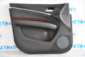 Обшивка двери карточка передняя левая Acura MDX 14-16 кожа черн