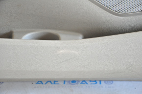 Обшивка двери карточка передняя левая Ford Explorer 11-15 дорест кожа сер, трещина на коже