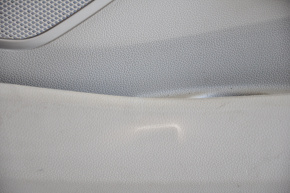 Обшивка дверей картка перед прав Ford Explorer 11-15 дорест шкіра сер, побілів пластик