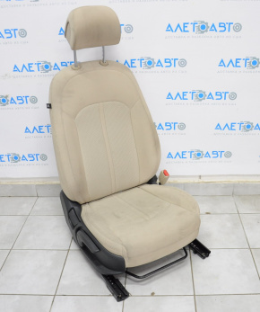 Пассажирское сидение Hyundai Sonata 15-17 без airbag, механич, тряпка беж, под химчистку