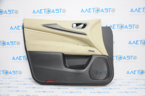 Обшивка двери карточка передняя левая Infiniti JX35 QX60 13- черный-беж, под химчистку