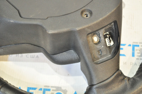 Руль голый Ford Edge 15-18 кожа черная, без подогрева с механизмом контроля полосы, потерт, трещины