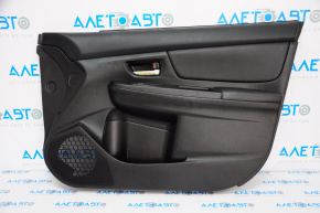 Обшивка двери карточка передняя правая Subaru XV Crosstrek 13-17 кожа, черн, царапины