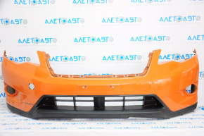 Бампер передний голый Subaru XV Crosstrek 13-17 оранж, надрывы, слом креп
