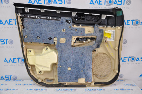 Обшивка двери карточка передняя правая Toyota Highlander 14-16 беж, дефект кожи