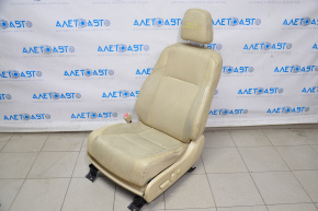 Сидіння водія Toyota Highlander 14-19 з airbag, електро, комбін шкіра беж, під хімчистку