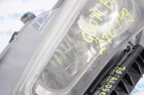 Фара передняя левая голая Infiniti Q50 16-19 без AFS, TYC, LED, с креплениями, под полировку