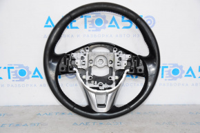 Руль голый Mazda 6 13-21 кожа черн, серая вставка, потертости