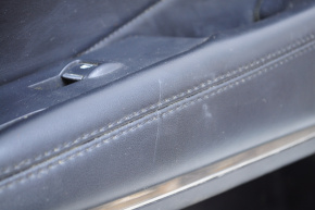 Обшивка дверей картка перед прав Lincoln MKC 15- шкіра черн з дерев'яною вставкою, подряпини