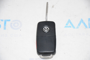 Ключ VW Jetta 11-18 USA 4 кнопки, розкладний, погнутий