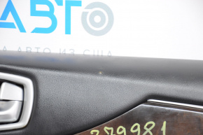 Обшивка двери карточка задняя правая Infiniti JX35 QX60 13- кожа черн, под 2 динамика, надрыв кож