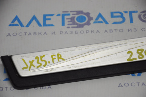 Накладка порога передняя правая внешн Infiniti JX35 QX60 13- хром, тип 2, царапины на хроме