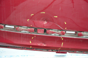 Бампер задний голый VW Passat b8 16-19 USA красный, треснут, нет правой части