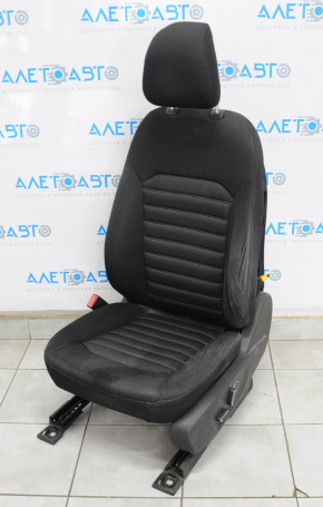 Сидіння водія Ford Fusion mk5 13-16 без airbag, електро, ганчірка черн біла рядок