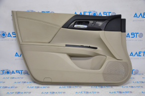 Обшивка дверей картка перед лев Honda Accord 13-17 шкіра беж, під хімчистку