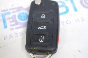 Ключ VW Tiguan 12-17 4 кнопки, раскладной, потёртости