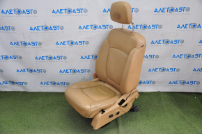 Водительское сидение Dodge Journey 11- без airbag, механика электро, кожа коричневая, кожа трещины, слом пластик, сломаны крепления накладок