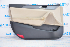 Обшивка двери карточка передняя левая Hyundai Sonata 15-19 беж под чистку