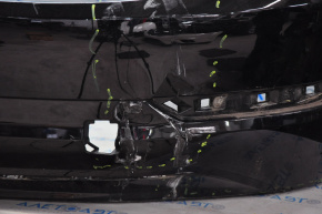 Бампер задний голый VW Jetta 19- черный L041 разрыв, вмятина, потерт, слом креп