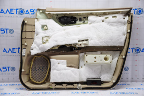 Обшивка двери карточка передняя левая Nissan Pathfinder 13-20 кожа беж, под химчистку