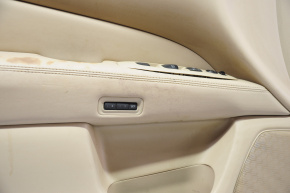 Обшивка дверей картка перед лев Nissan Pathfinder 13-20 шкіра беж, під хімчистку